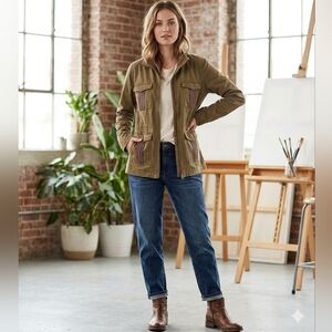 Utility Jacket Embroidered Pockets L